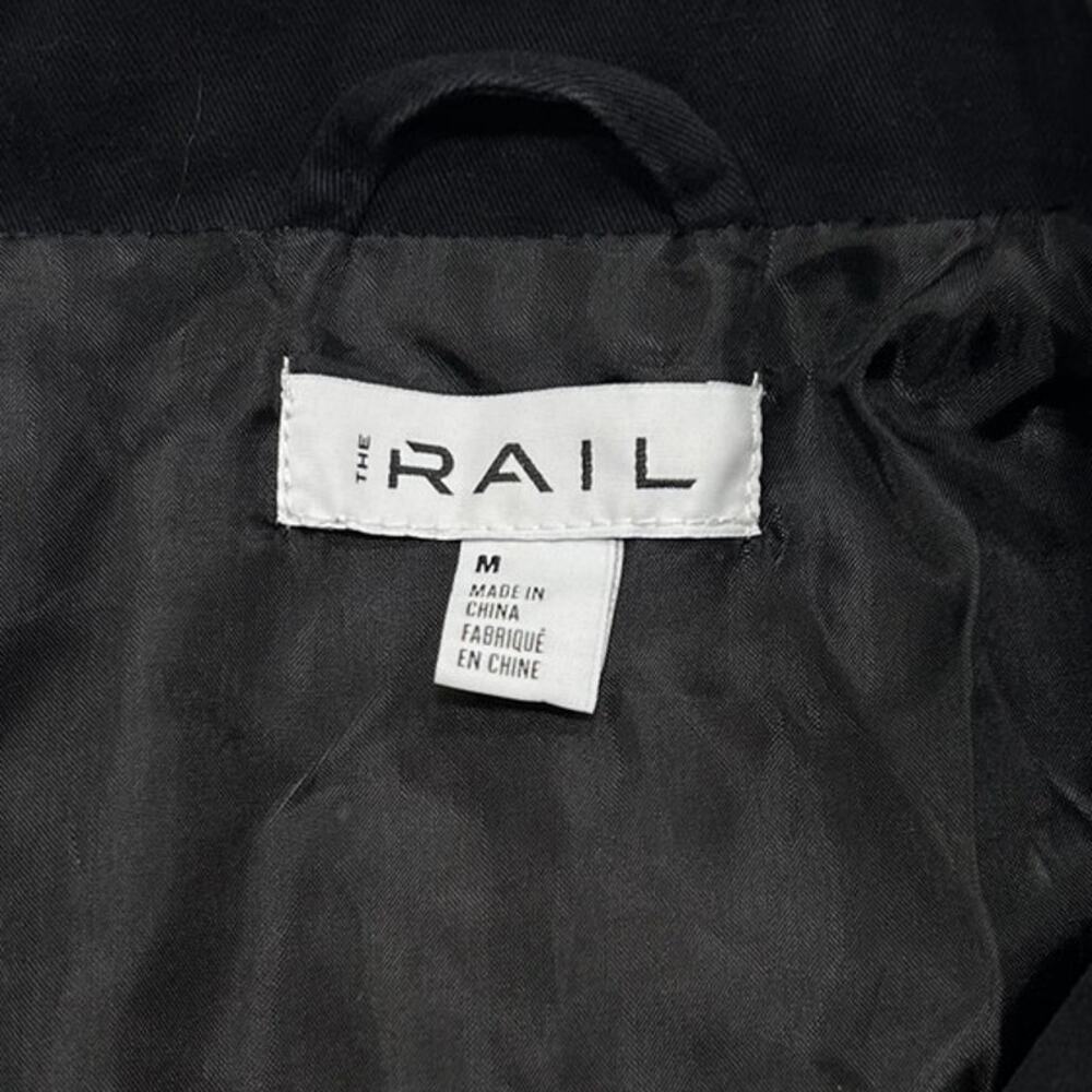 The Rail Black Coach Jacket Men’s Medium Snap Front Cotton Lined Lightweight - Picture 4 of 8